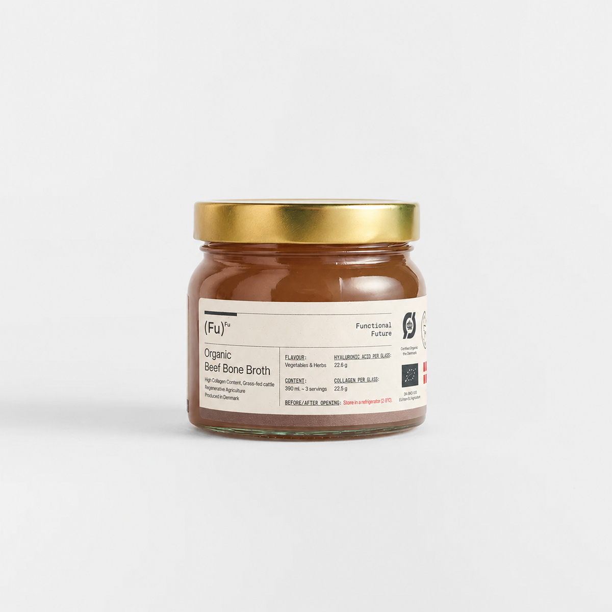 Certified Organic Beef Bone Broth. Handmade in Denmark.